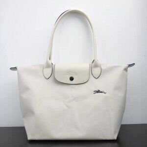 Brand new white medium Longchamp women's canvas bag